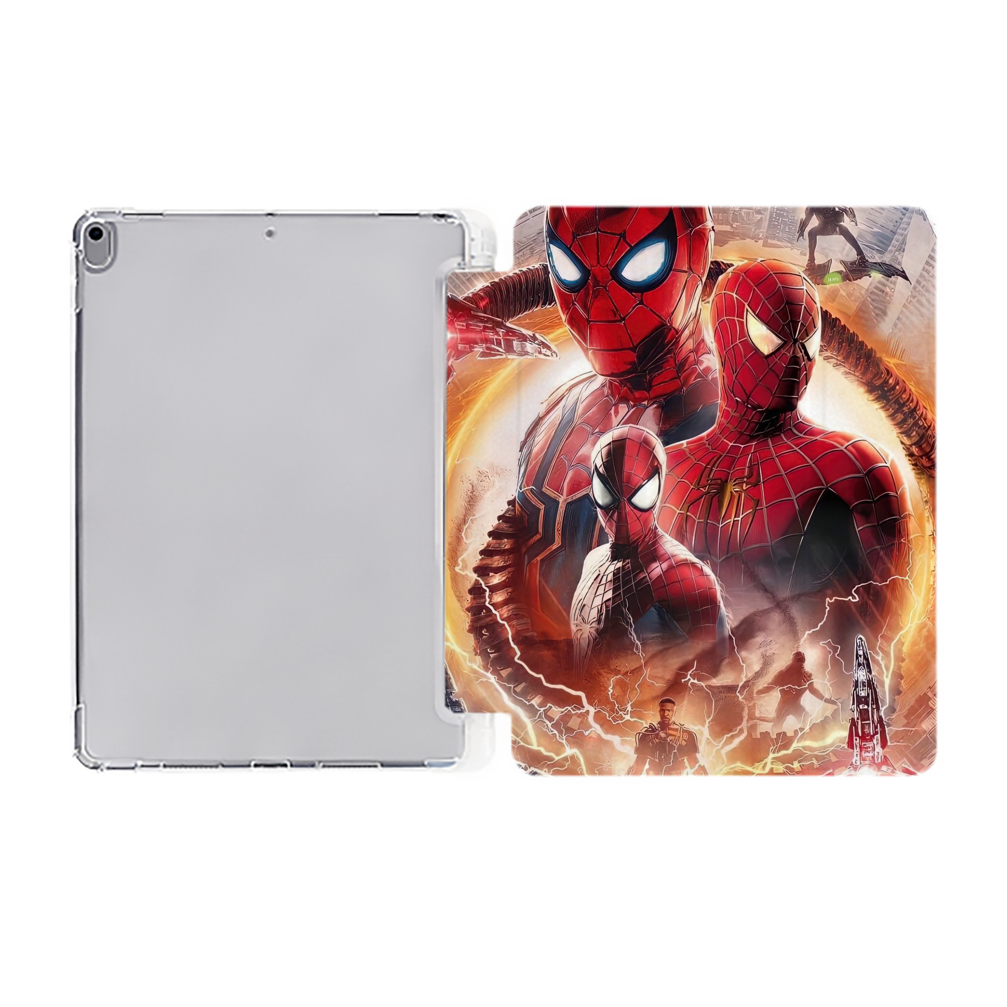 （画像用） Spider Man スパイダーマン IPad ケース ペン収納付き 三つ折りスタンド PUレザー×シリコン 対応機種9.5/10.5/10.9インチ